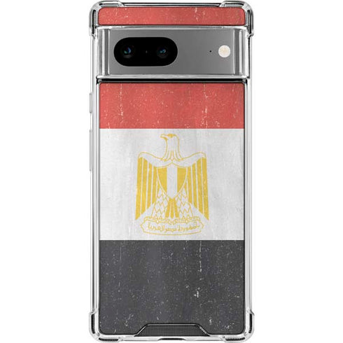 Egyptian Flag Distressed Google Pixel 8a Clear Case